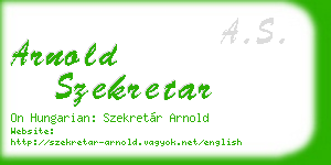 arnold szekretar business card